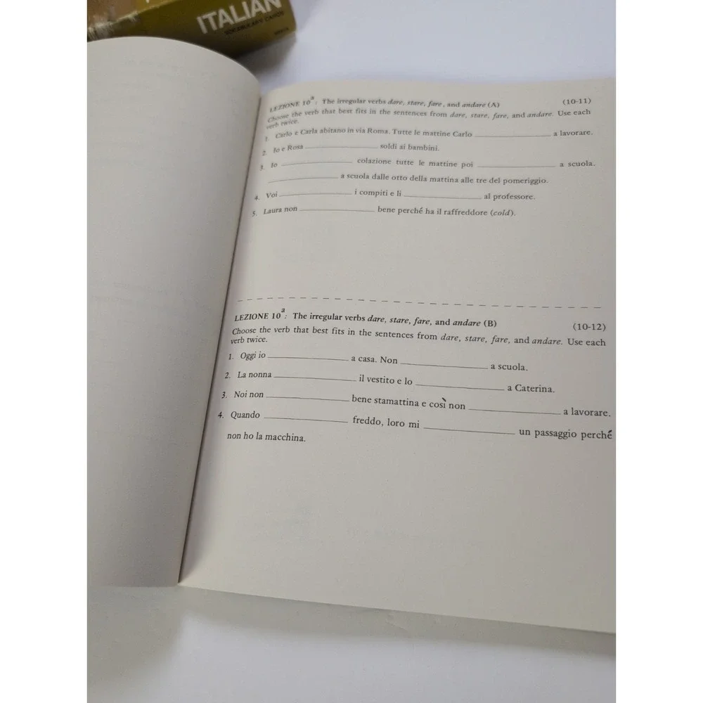 VINTAGE VIS-ED ITALIAN VOCABULARY CARDS & Test Bank First Course In Italian READ